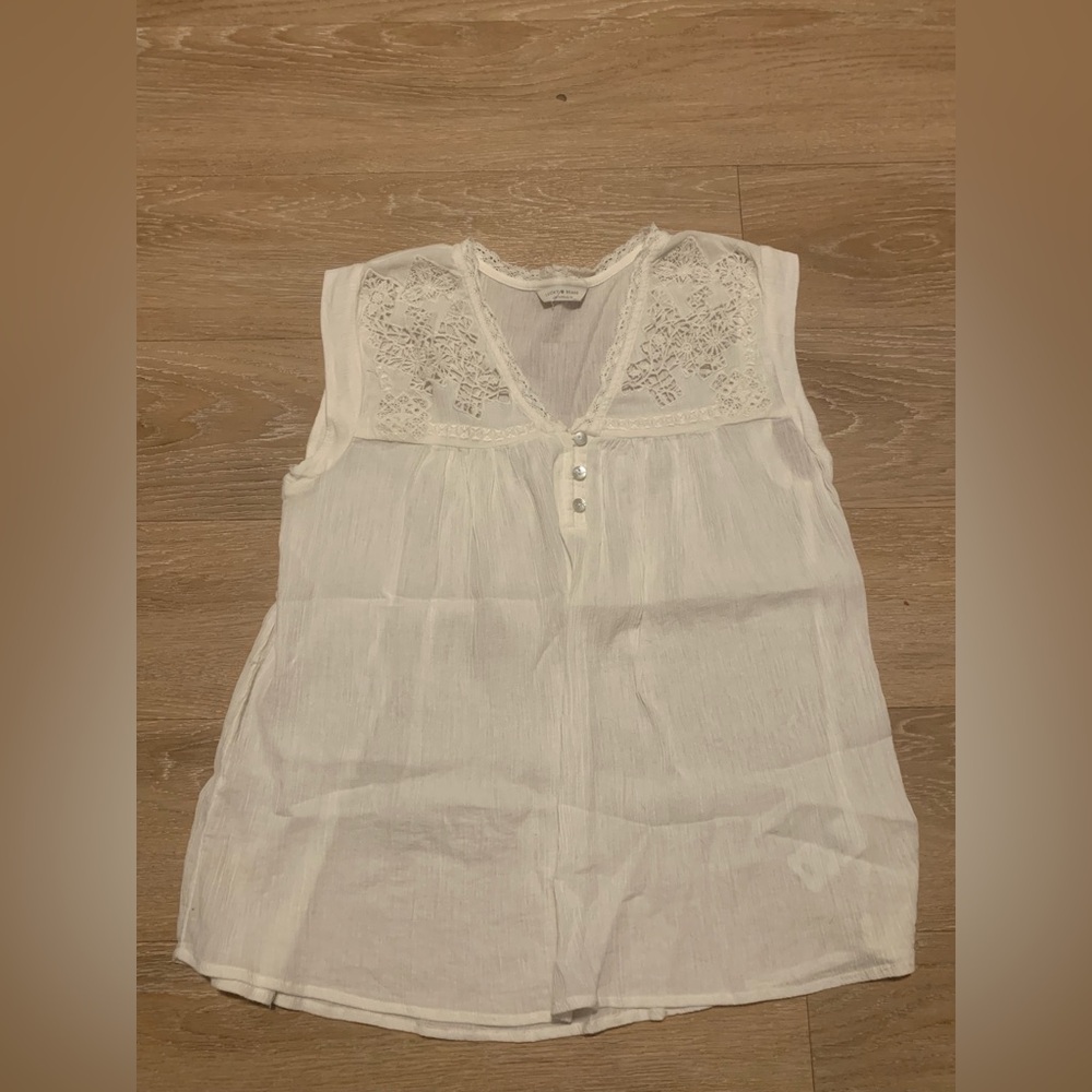 Lucky Brand Ivory Lace Top Size S